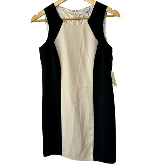 XXI Forever 21 Black & Ivory Sheath Sleeveless Mini Dress Women's Small NEW - Picture 1 of 6